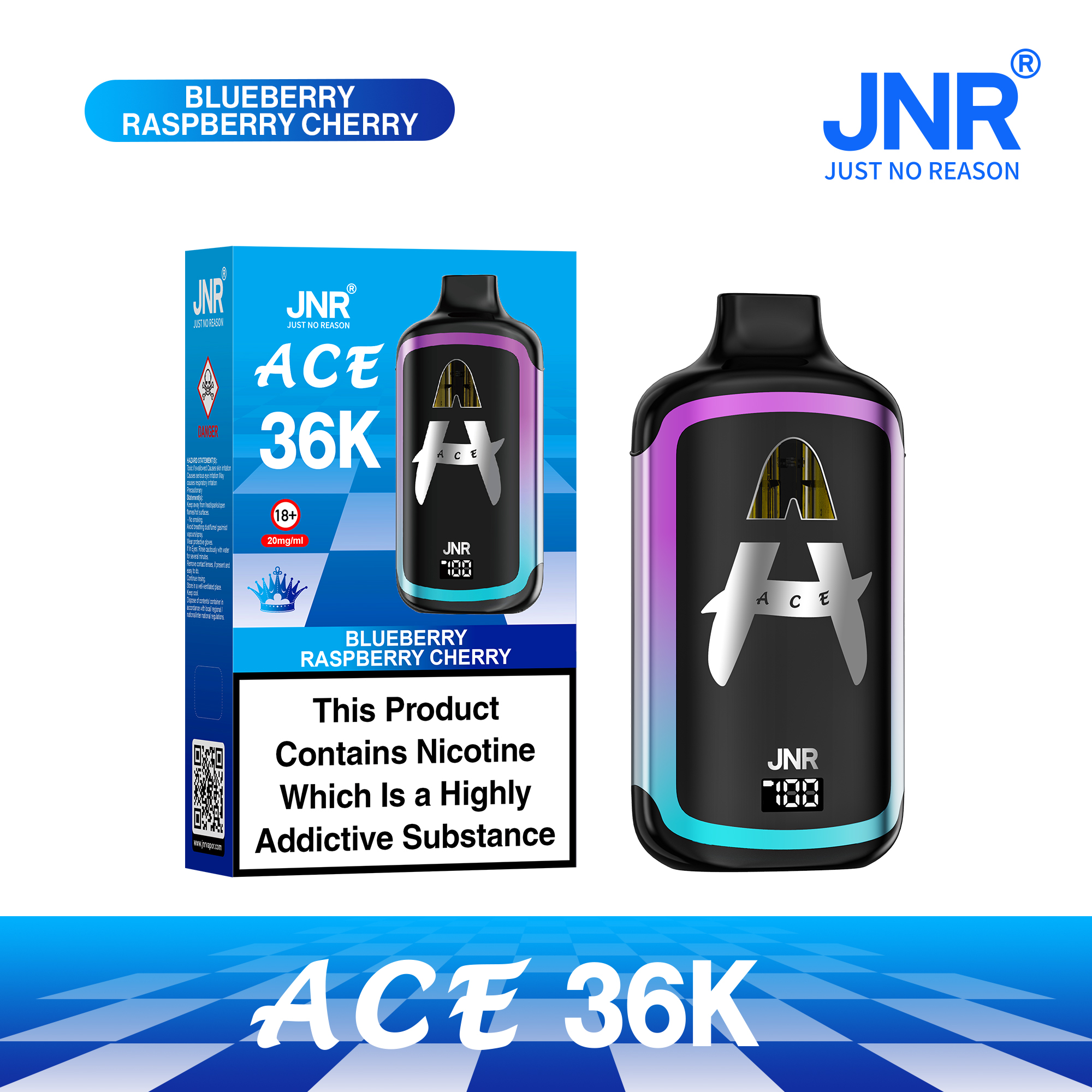 11Blueberry Raspberry Cherry Puff JNR - Ace - 36000 Puffs – Image 1
